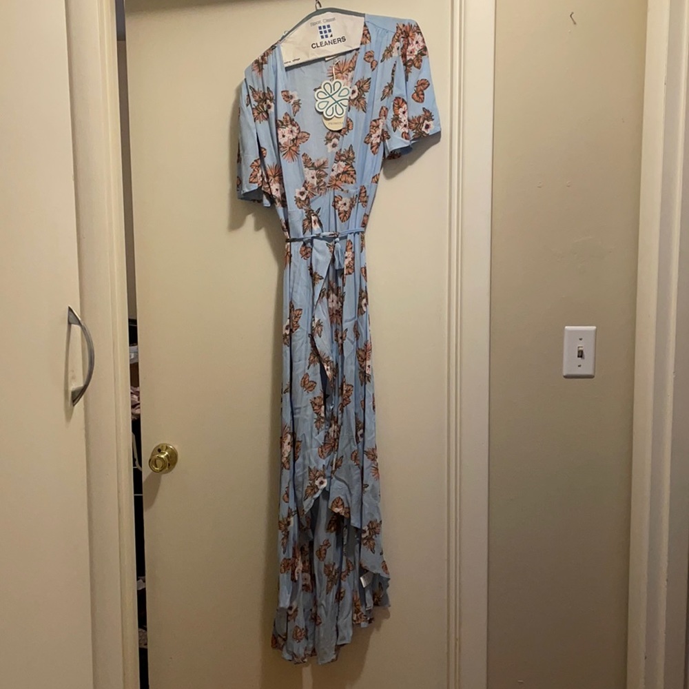 Never worn high low Promesa wrap dress.